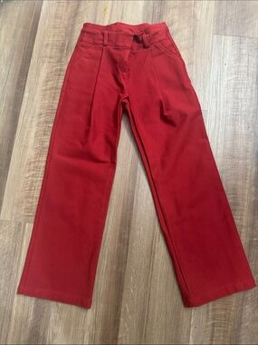 Anthropologie Red Petite Stretch Leggings